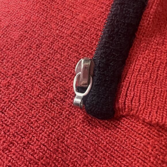 VTG August Max Woman. Size 1X. Red Sweater Long Cardigan. Acrylic Nylon. B129 - Picture 7 of 9